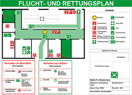 fluchtwege rettungsplan projektmanagement